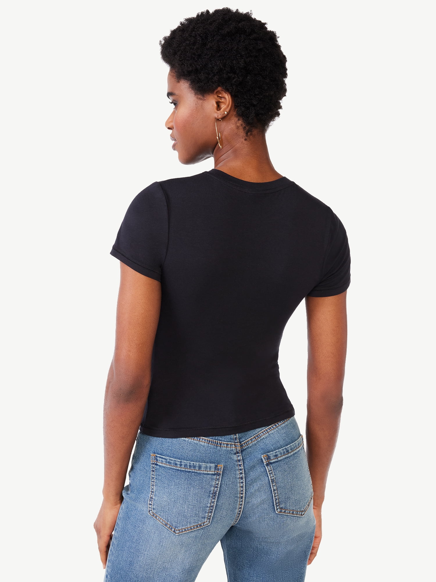 Scoop Women's Ultimate Refined Jersey Knit Fitted Baby Tee, Sizes XS-XXL