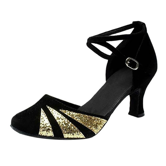 Amzcrzy Zapatos de mujer,Zapatos de mujer,Zapatillas de mujer, Zapatos de baile latino de tango de salón para mujer Zapatos de lentejuelas Zapatos de baile social Sandalias Mujer Zapatillas De Casa