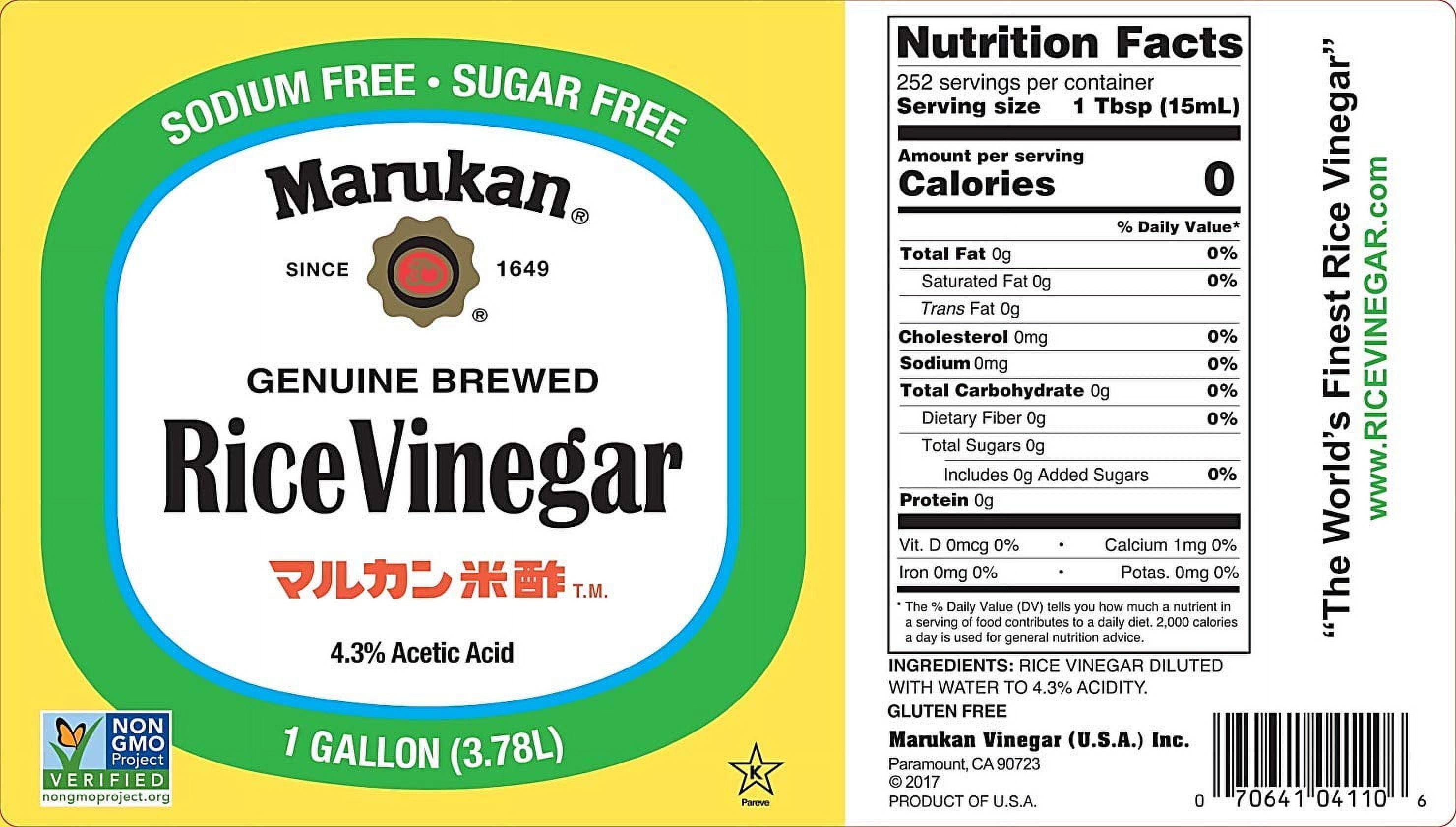 Genuine Brewed Rice Vinegar, 1 Gallon (Pack of 1)