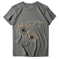 thumbnail image 4 of Spring Tops for Women Womens Tops under $5 Free Shipping Breathable Women Casual Letter Printing Short Sleeve O-Neck Loose T-Shirt Blouse Tops Gifts for Women, 4 of 6