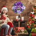thumbnail image 3 of Christmas Decorations - 12 Inch Artificial Christmas Wreaths with Bows Xmas Ball and Fake Flower - Artificial Winter Wreath for Home Table Wall Window Porch Door Indoor Outdoor Decor(Purple), 3 of 6