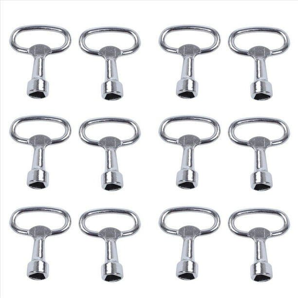 12x Llave de Ranura Triangular de Metal para Cerrojo de Panel Triangular de 8mm