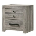 thumbnail image 1 of 2 Drawer Wooden Nightstand with Metal Bar & Knob Pulls - Gray - 24.5 x 16.3 x 24.1 in., 1 of 1