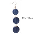 thumbnail image 2 of FRCOLOR Thread Ball Dangle Earrings For Women Pom Pom Drop Earrings Beaded Ball Bohemia Jewelry (Royal Blue), 2 of 8