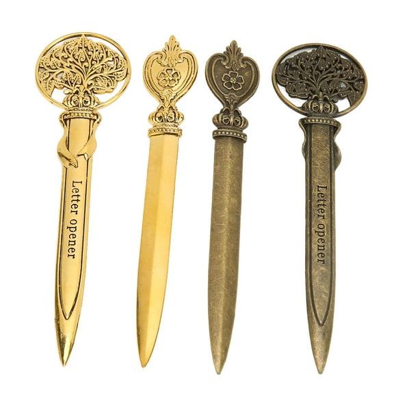FitBest 4Pcs Metal Letter Opener Tool Retro Envelope Letter Opener Tool