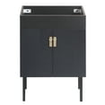 thumbnail image 6 of 24" Bathroom Vanity With Metal Leg,With White Ceramic Basin,Two Soft Close Cabinet Doors, Solid Wood,Excluding Faucets,Black, 6 of 9