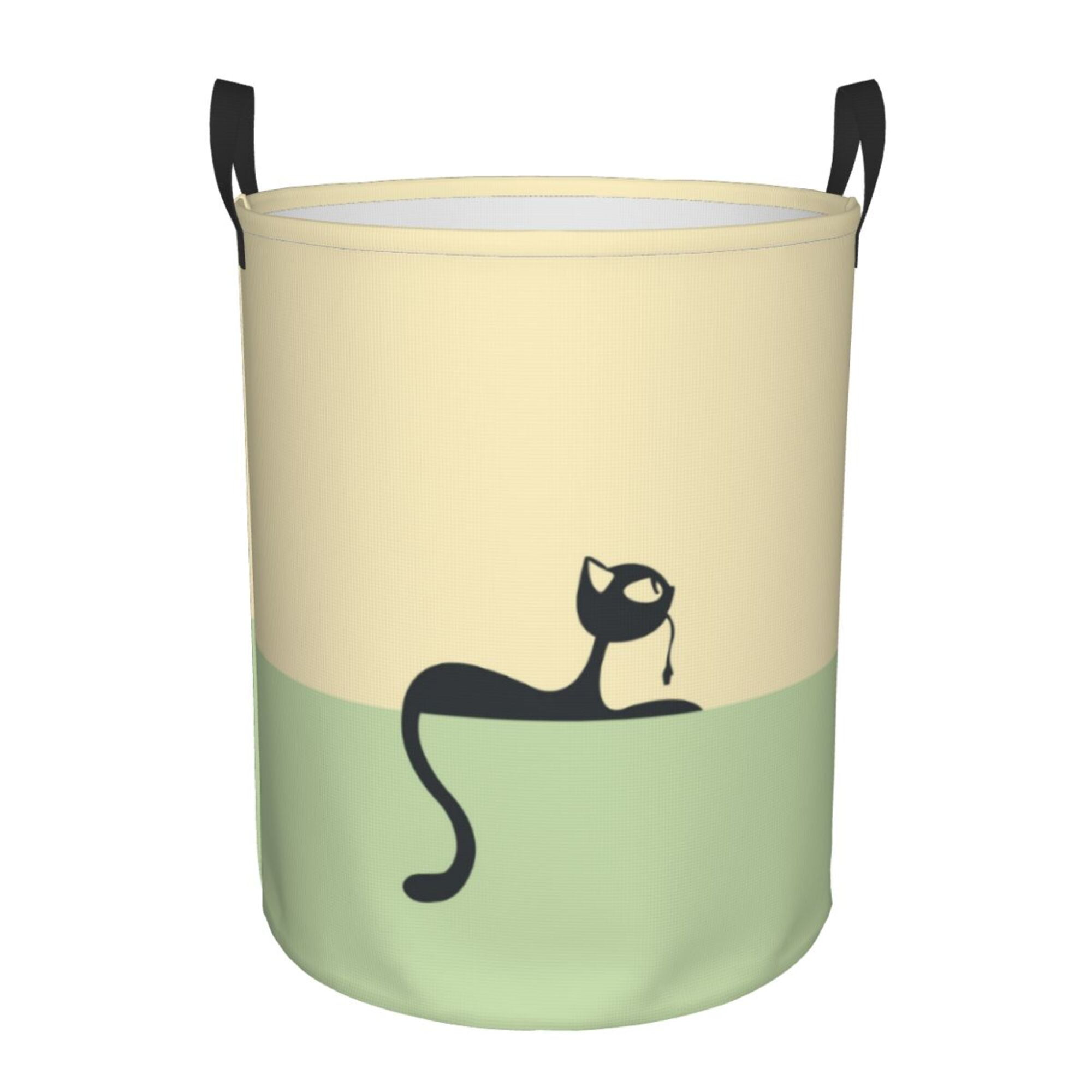 LNWH Laundry Basket, Minimalism Cat Animal Pattern Foldable Laundry Hamper With Handles