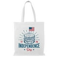 thumbnail image 1 of Smartprints Independence Day Burger Tote Bag - Image by Shutterstock, One Size Cotton Canvas Tote Bag, 1 of 4