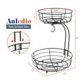 thumbnail image 7 of Auledio 2 Tier Detachable Fruit basket with Banana Hanger, Fruit Bowl for Kitchen Counter, Hanging Storage Baskets for Organizing（Black）, 7 of 7