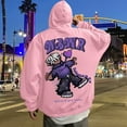 thumbnail image 2 of XIAOCHA Men's Cartoon Print Hoodie Oversized Long Sleeve Hooded Zip Up Jacket Soft Trendy Street Hoodies, 2 of 6