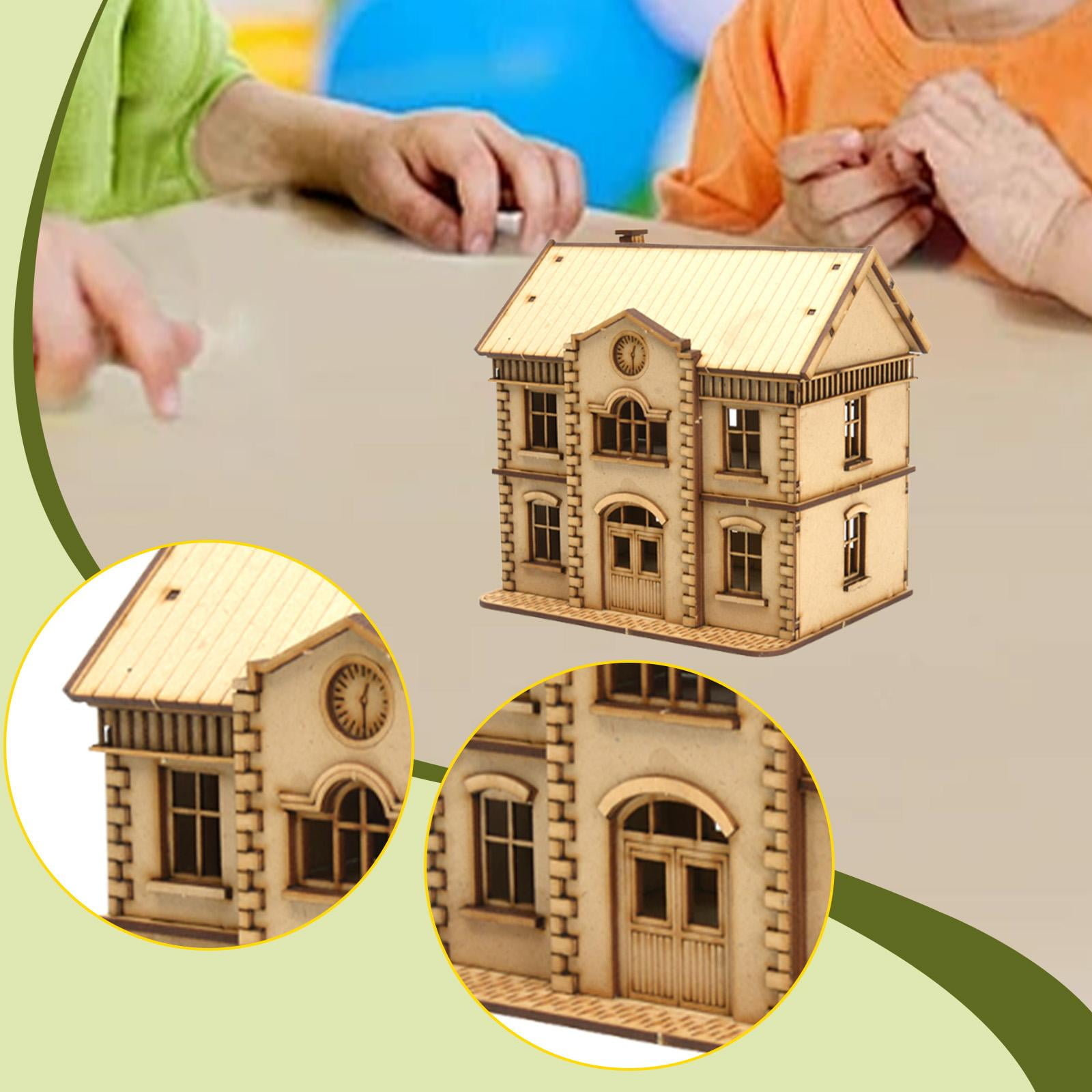 Building Models House Diorama Kits Wooden Material 1/72 Scale Collectible Educational Hobby Decor for Adults