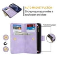 thumbnail image 5 of Allytechgroup for Apple iPhone 11 Wallet Case with Cards Holder/ Zipper Pocket/ Crossbody Shoulder Strap/ Hand Wrist, RFID Blocking PU Leather Protective Drop Proof Case for Women Men,Purple, 5 of 9
