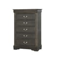 thumbnail image 3 of Traditional 47in Tall Chest with 5 Drawers Metal Handles for Bedroom Living Room Entryway, Fully Assembled,31" W x 15" D x 47" H, Darkgray Chest, 3 of 5