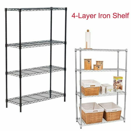 

TOP 4-Wire Shelving Metal Adjustable Shelves Standing Storage Shelf Units for Laundry Bathroom Kitchen Pantry Closet