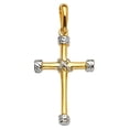 thumbnail image 1 of Precious Stars 14K Two-Tone Gold Religious Cross 1 ¹/₁₆" Unisex Pendant - No Chain, Pendant Only, 1 of 3