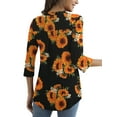 thumbnail image 3 of Traleubie Plus Size Floral Tunic Tops for Womens 3/4 Roll Sleeve V Neck Blouses Long Sleeve Shirts of Female, 3 of 7