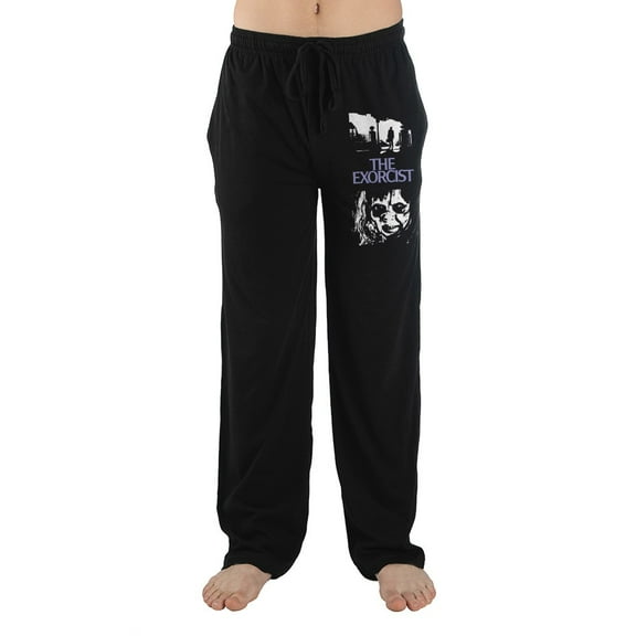Mens Black Exorcist Classic Horror Movie Sleep Wear Pants-XS