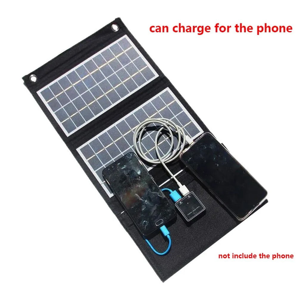 Foldable Solar Panel for Camping with Dual Usb Charger and Waterproof Design 2 Fold