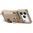 thumbnail image 3 of For Apple iPhone 17 Pro 6.3" Phone Case Wallet With Card Holder,PU Leather Case,Ring Holder Kickstand Magnetic Protective Women Men Cover With Shoulder Strap,Khaki,For iPhone 17 Pro, 3 of 10