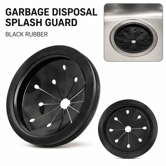Garbage Disposal Splash Guard, 3.14-Inch Rubber Sink Baffle Insert for Compatible Food Waste Disposers, Tool-Free Kitchen Sink Splash and Debris Control Accessory