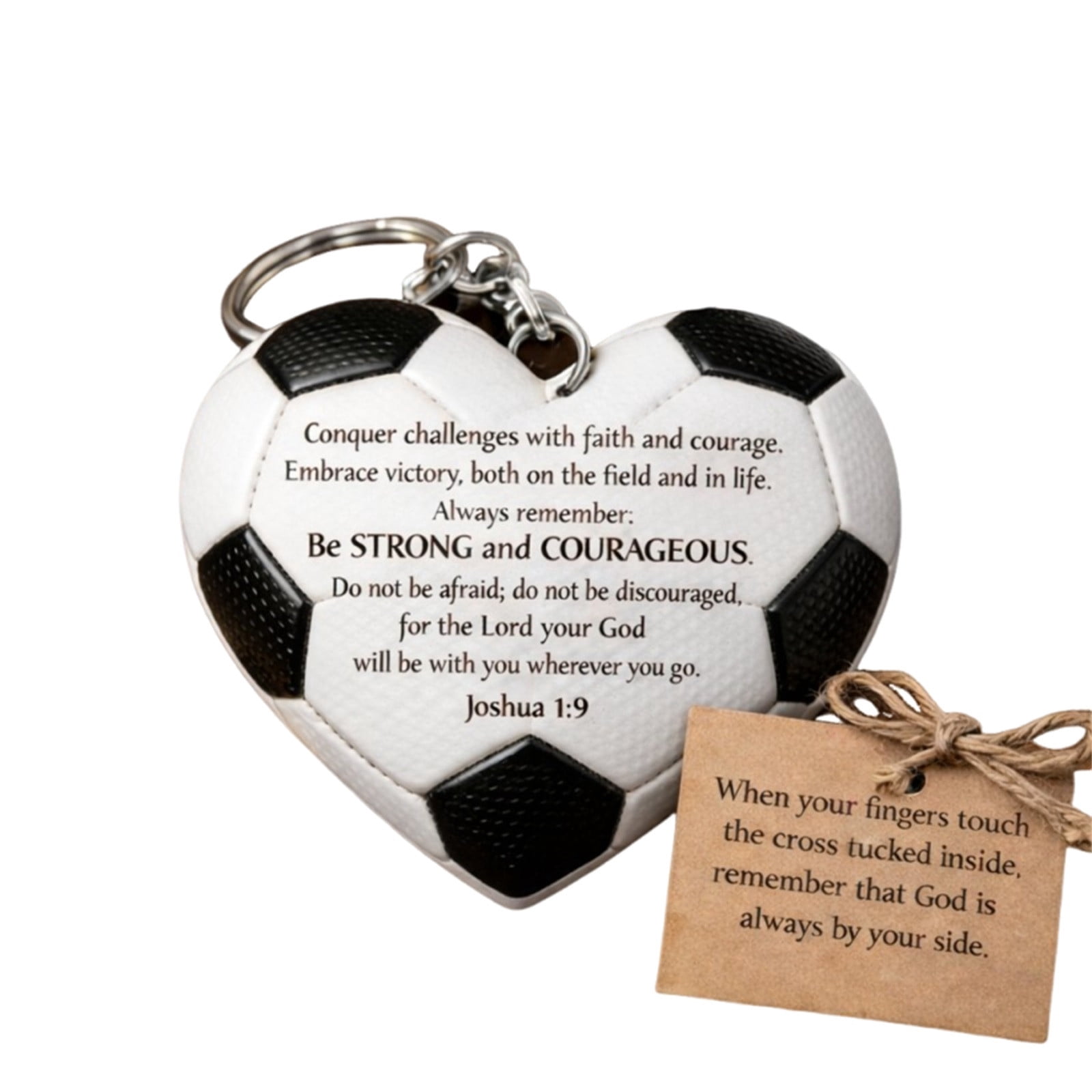 10Pcs Faiths In The Game Keychain, Yannianjz Faiths In The Game Heart Soccer Keychain, Inspirational Plastic Sport Key Ring, Soccer Ball Charm for Athletes, Motivation, Gifts