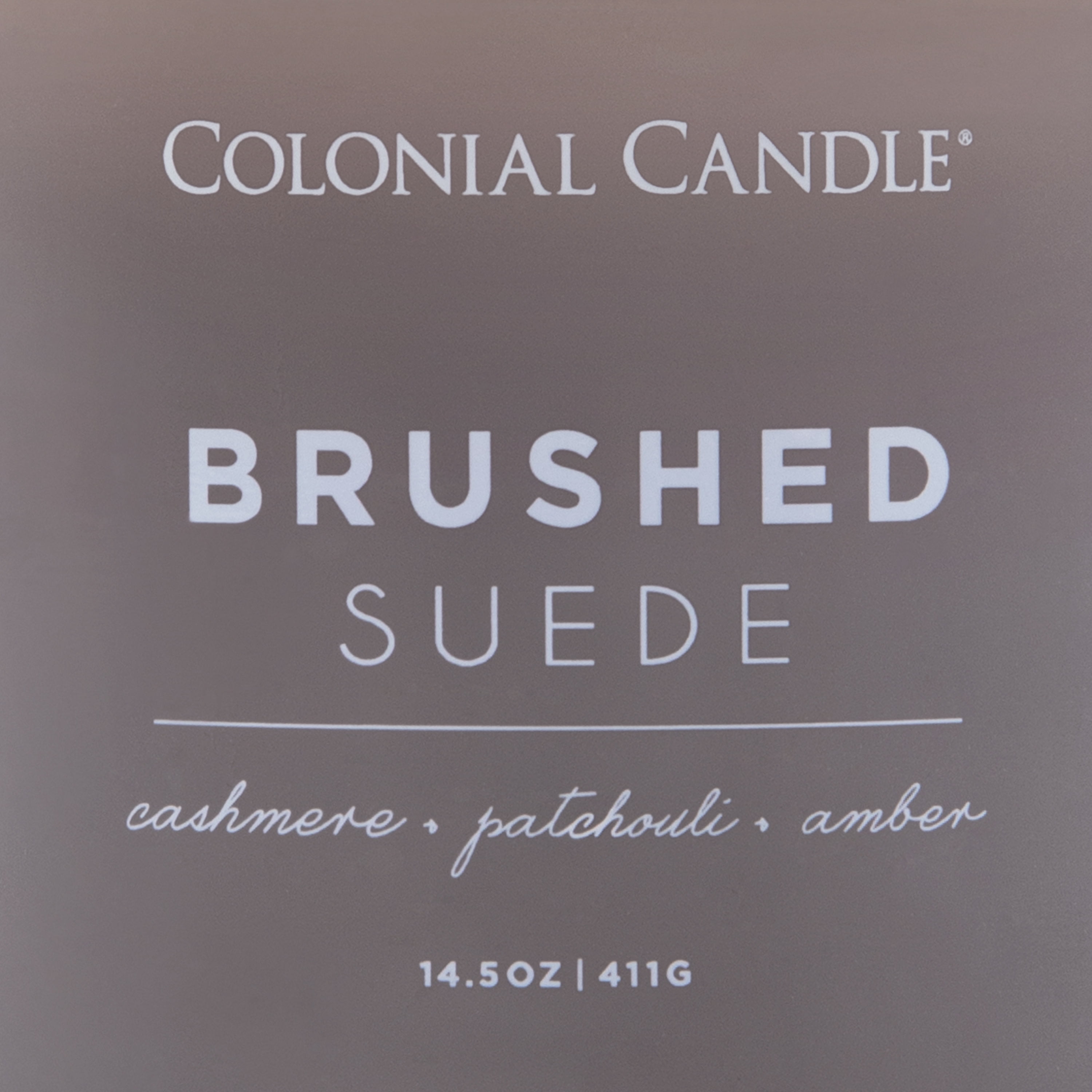 Colonial Candle Brushed Suede 14.5 oz 3 Wick Candle, Grey