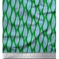 thumbnail image 1 of Soimoi Green Heavy Satin Fabric Artistic Waves Abstract Print Fabric by the Yard 54 Inch Wide, 1 of 3