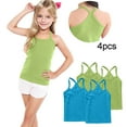 thumbnail image 2 of ameIAEA Girls Basic Camisole Sleeveless Kids Solid Color Racerback Undershirts 2/3/4/5 Pack, 2 of 6