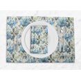 thumbnail image 1 of S4Sassy Blue Leaves & Magnolia Floral Washable Placemats & Napkins Table Decor Dining Mats, 1 of 3