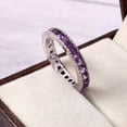 thumbnail image 3 of Natural Amethyst Gemstone Cushion Shape 925 Sterling Silver Full Eternity Band Stacking Matching Band Valentine's Day Gift For Girlfriend ., 3 of 3