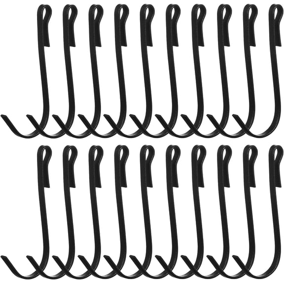 Shelf Hooks Grid Wall Hooks for Wire Shelving Accessories Stainless Steel J Hook for Hanging Sink Hanger for Kitchen Bedroom Office, Wire Hook Rack, Black