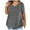 Gray, variant on Timegard Plus Size Tops for Women Drop Shoulder V Neck Short Sleeve Solid Color Casual Comfy Tee Top