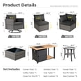 thumbnail image 3 of Ovios 9 Pieces Patio Fire Pit Set Outdoor Rattan Sectional Sofa Conversation Set with Swivel Rocking Chairs and Side Table,Black, 3 of 8