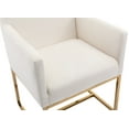 thumbnail image 5 of Guyou Modern Velvet Upholstered Dining Chairs Set of 2, Kitchen Chairs with Arm and Gold Finish Metal Frame, Accent Armchair with back for Living Room Dining Room Bedroom Reception Room, Cream, 5 of 8