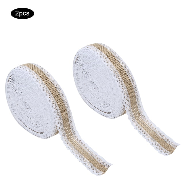 Cinta de encaje, 2 rollos de 5 m, rollo de encaje retro DIY, decoración de boda, uso conveniente