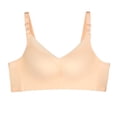 thumbnail image 1 of Women's Plus Size Bras Lace Full Figure Push Up Wirefree Everyday Bra Beige C 42, 1 of 6