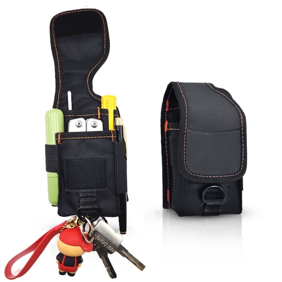 Multitool Holster Sheath with Clip, Small Multi-Pocket Belt Holster Compatible with Leatherman Wave Signal Folding Tool,Utility Tactical Pouch for Camping Hiking, EDC Pouch Organizer Holder for Men
