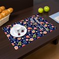 thumbnail image 2 of Placemat, Pioneer Flower Floral Print Pattern Place Mats Table Mat Set Of 2, PVC Washable Placemats for Party Kitchen Dining Decoration, 18x12 Inch, Fade Resistant, 2 of 6
