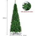 thumbnail image 4 of Costway 2m Árbol de Navidad Nevado con 708 Ramas Base Sólida de Metal y Luces LED para Casa Oficina Hotel, 4 of 7