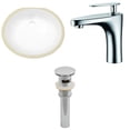 thumbnail image 1 of 19.5-in. W CUPC Oval Bathroom Undermount Sink Set In White - Chrome Hardware - Overflow Drain Incl. AI-13115, 1 of 8