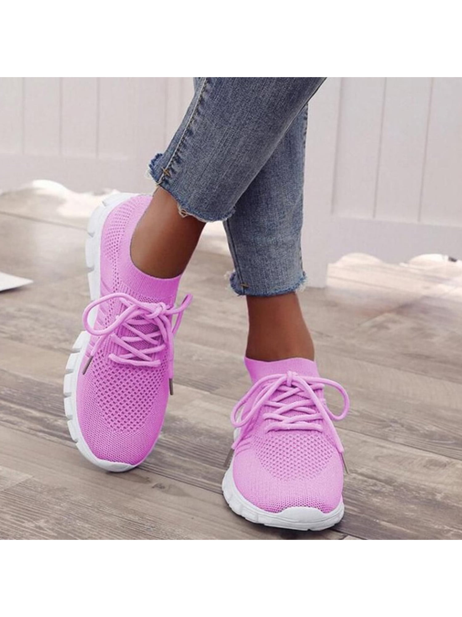 Details about   Women Mesh Breathable Sneakers Walking Trainers Sports Running Lace Up Shoes USA 
