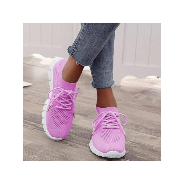 Ontmoedigen opwinding Ontmoedigd zijn LUXUR Womens Walking Shoes Elastic Sock Shoes Breathable Sport Shoes for  Indoor/Outdoor Training - Walmart.com