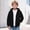Black, variant on Boys Midweight Puff Jacket with Hood Zip Up Casual Relaxed Fit Warm Kids Winter Coats Black 6-14 Years