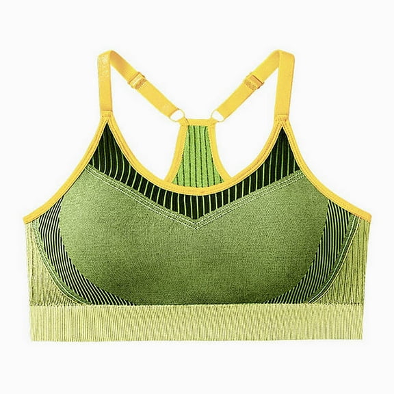 Annhoo Sports Bras for Women Adjustable Straps Supportive Comfortable Seamless Gathering Fixed Cup Gym Workout Bras
