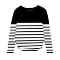 thumbnail image 2 of YUNAFFT Girls Striped Long Sleeve Round Neck T-Shirt with Side Slit Hem Soft Stretch Casual Top 4-14Y, 2 of 6