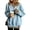 03# Blue, variant on Women's Henley Sweatshirt Mock Two Piece Pullover Classic Leopard Layered Long Sleeve Split Hem Button Crew Neck Loose Tunic Top Black 3XL