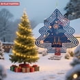 thumbnail image 3 of Metal Hanging Christmas Tree Wind Spinner - Festive Garden Decoration with Concentric Circle Glow Design & Fireworks Pattern, 3 of 6