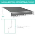 thumbnail image 6 of Zimtown Manual Retractable Awning, 13 x 8 ft Outdoor Patio Awning Retractable Sun Shade, Water-Resistant Polyester, 6 of 10
