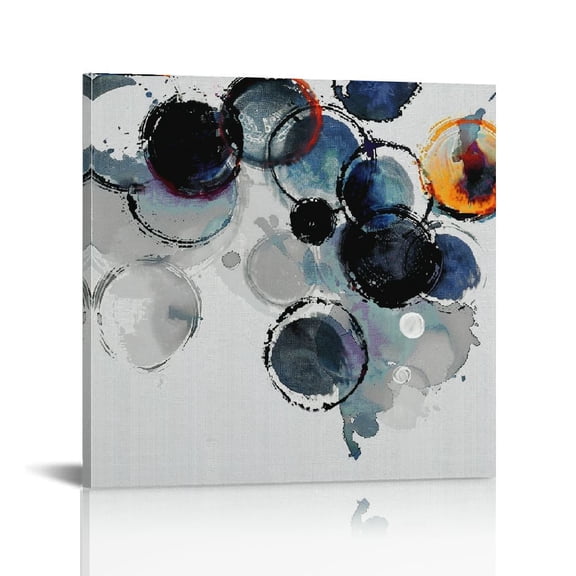 Acheng Bedroom Decor Wall Art Black and White Bubbles Prints Pictures Framed Canvas Artwork Wall Art for Bathroom Kitchen Office Modern Ink and Wash Painting Decorations Ready to Hang 12x12 in