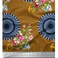 thumbnail image 1 of Soimoi Cotton Poplin Fabric Stripe,Floral & Mandala Print Sewing Fabric Yard 42 Inch Wide, 1 of 1